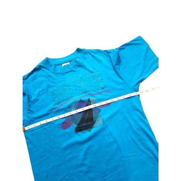 90's Single stitch vintage North Carolina Raised print T-Shirt men's Large USA - Picture 5 of 10